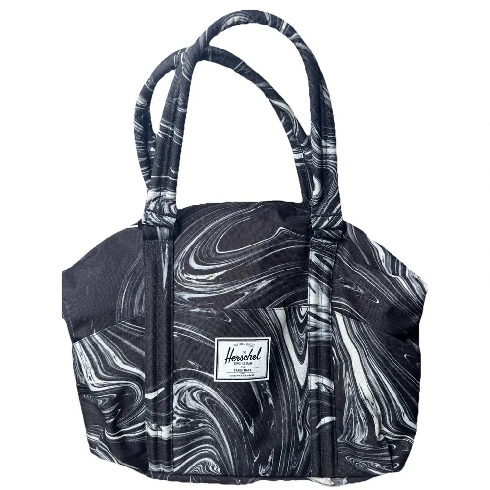 Herschel‎ Supply Company Strand Paint Pour Black Duffle Bag Diaper Gym Travel
